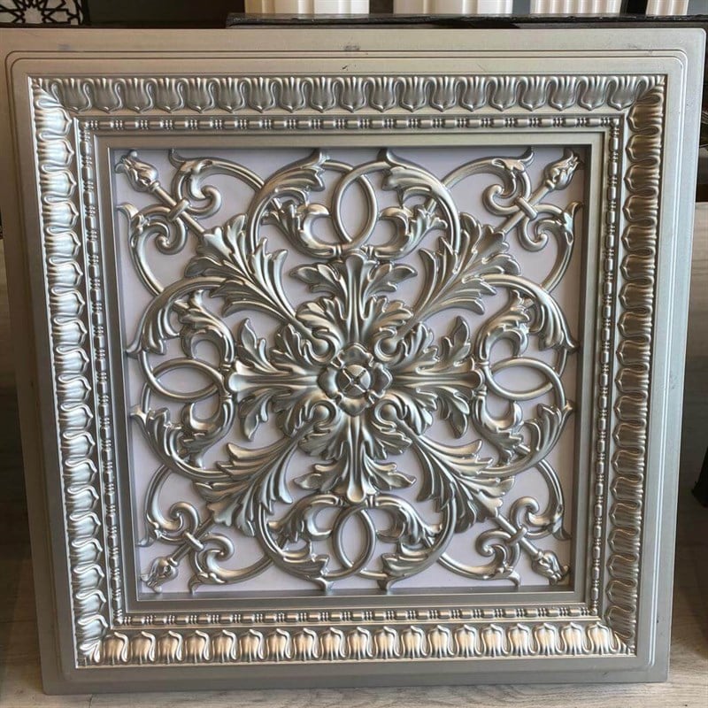 Avangarde Gümüş Pvc Tavan Paneli 60*60 cm | Dekonil