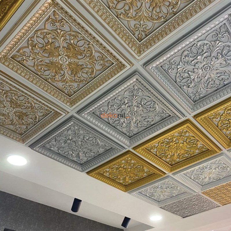Avangarde Gümüş Pvc Tavan Paneli 60*60 cm