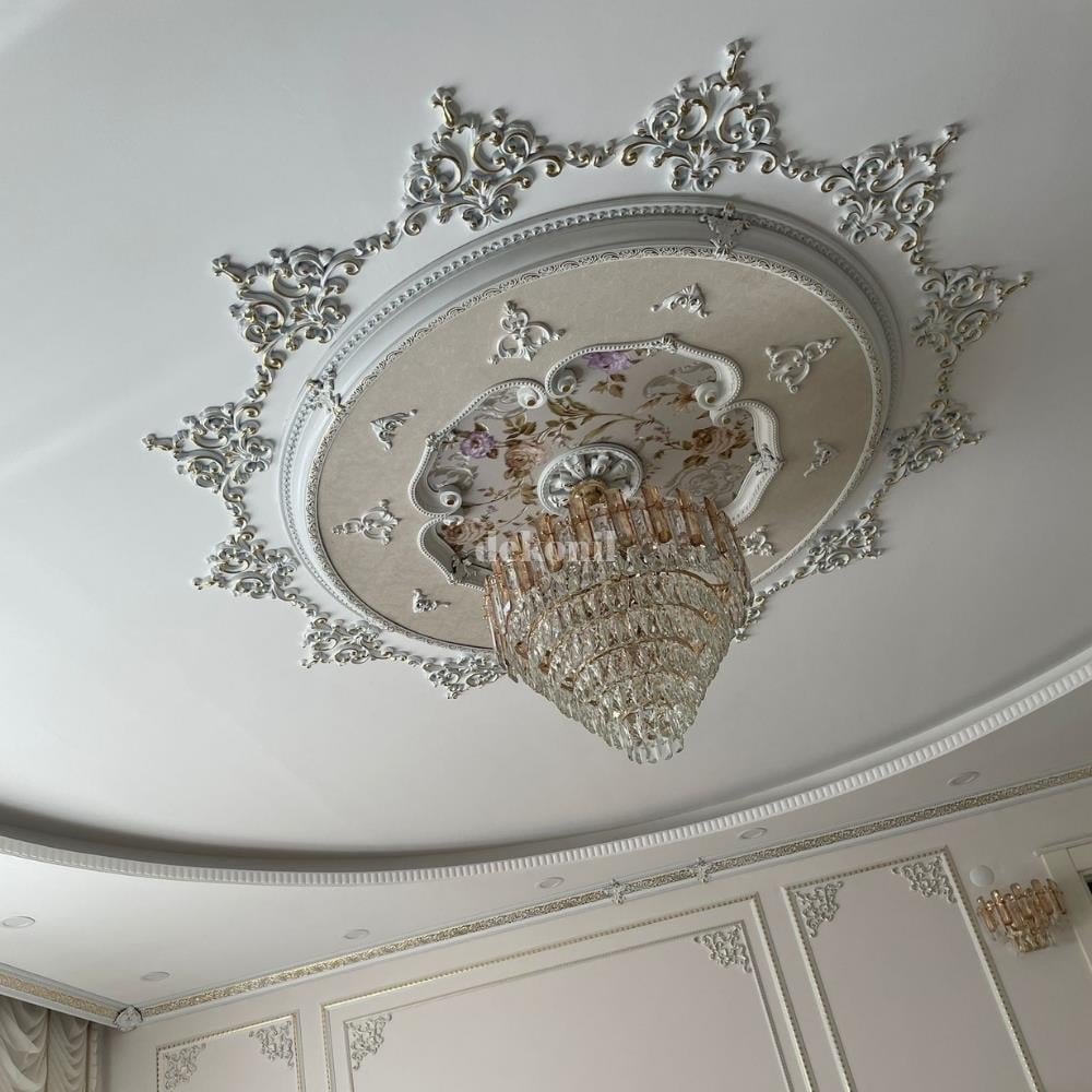 Palace Ceiling Oval White to Gold 150cm