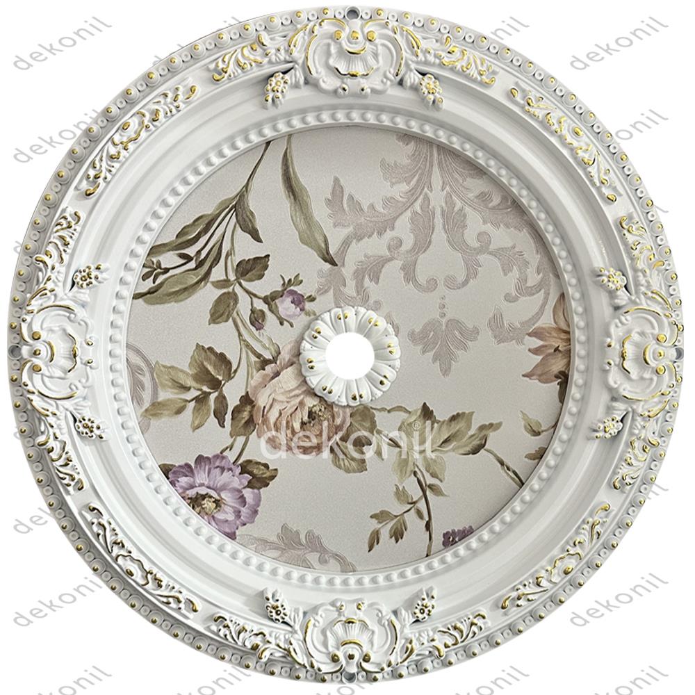 Beyaz Altın Oval Saray Tavan 60 cm