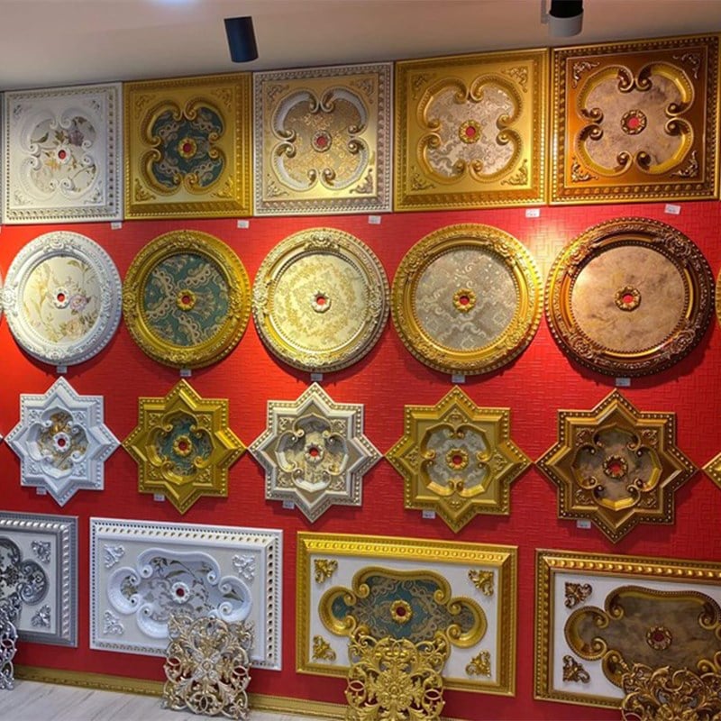 Beyaz Altın Oval Saray Tavan 60 cm