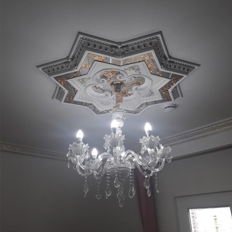 Beyaz Altın Yıldız Saray Tavan 150 cm