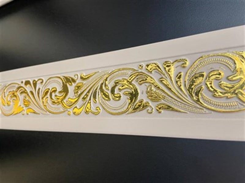 Beyaza Altın Ahşapiyer İşlemeli Bordür 8*2,90 cm