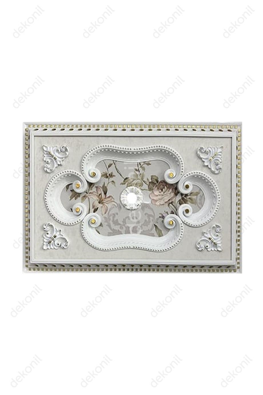 Beyaza Altın Dikdörtgen Saray Tavan 60*90 cm