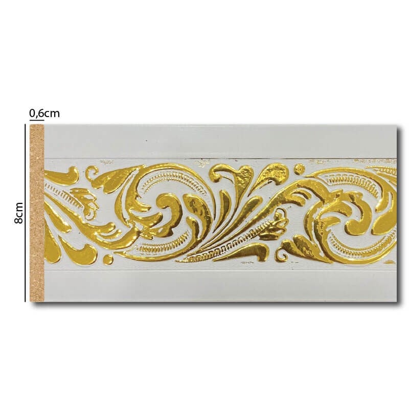 Beyaza Altın Sarmaşık Bordür 8cm | Dekonil