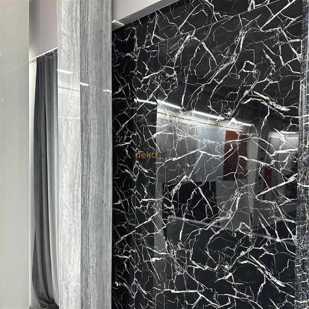 Black White Mermer Desenli Pvc Duvar Paneli 60*120cm