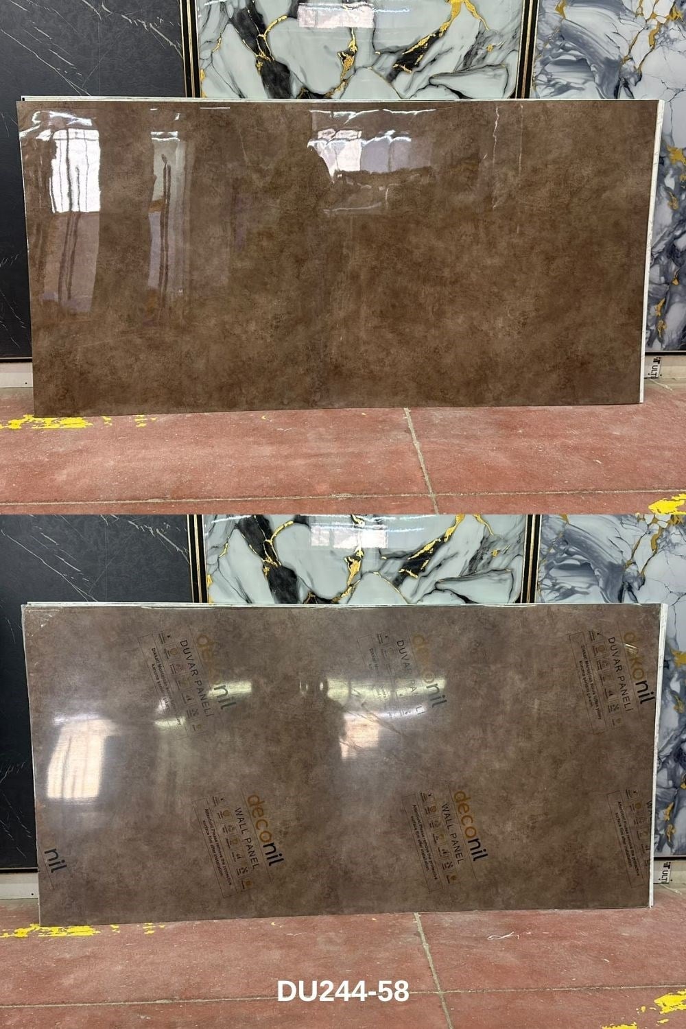 Bronz Beton Desenli PVC Duvar Paneli 122x244 cm