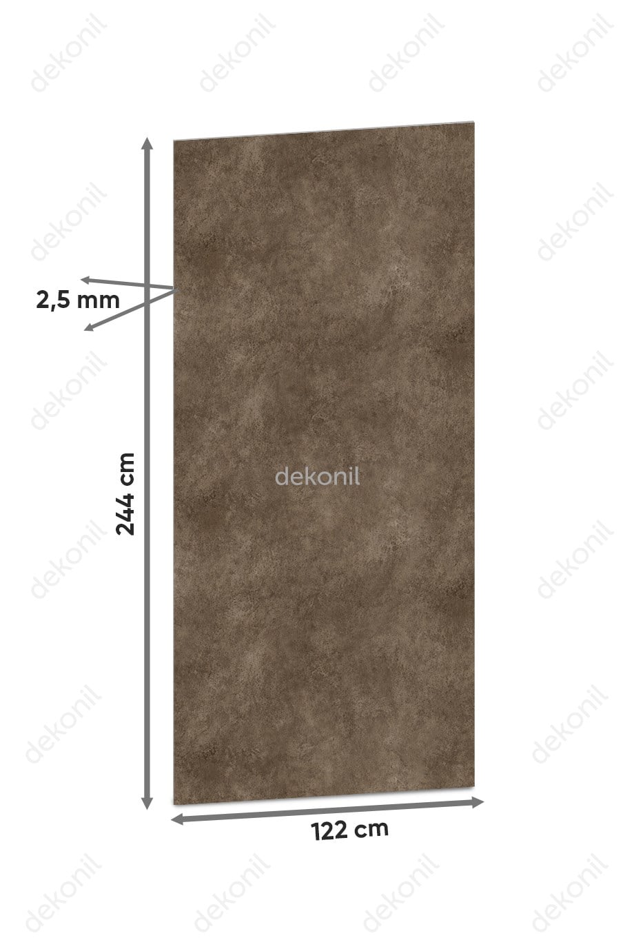 Bronz Beton Desenli PVC Duvar Paneli 122x244 cm