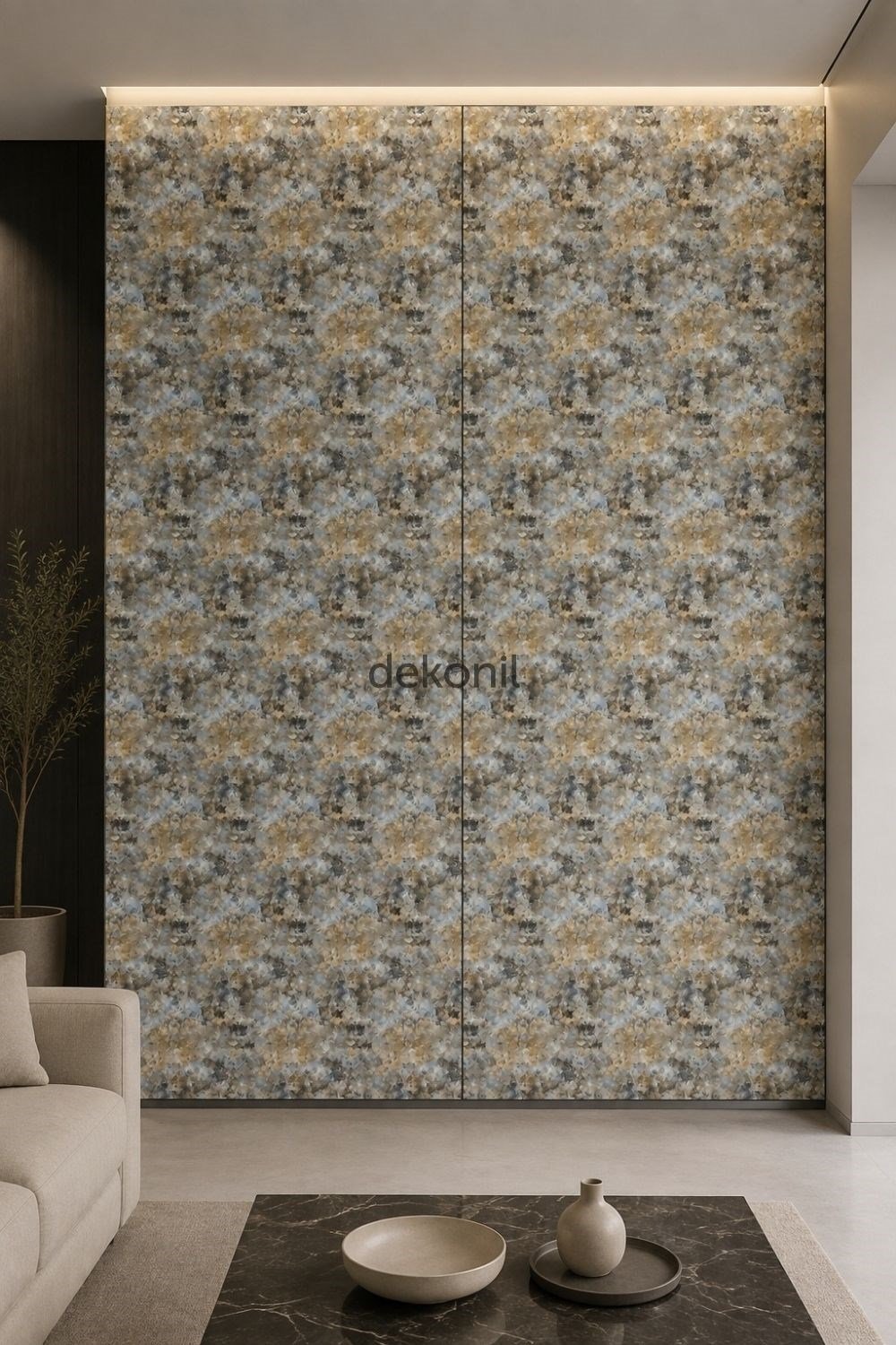 Bronz Eskitme Desenli Bambu Duvar Paneli 122*244 cm
