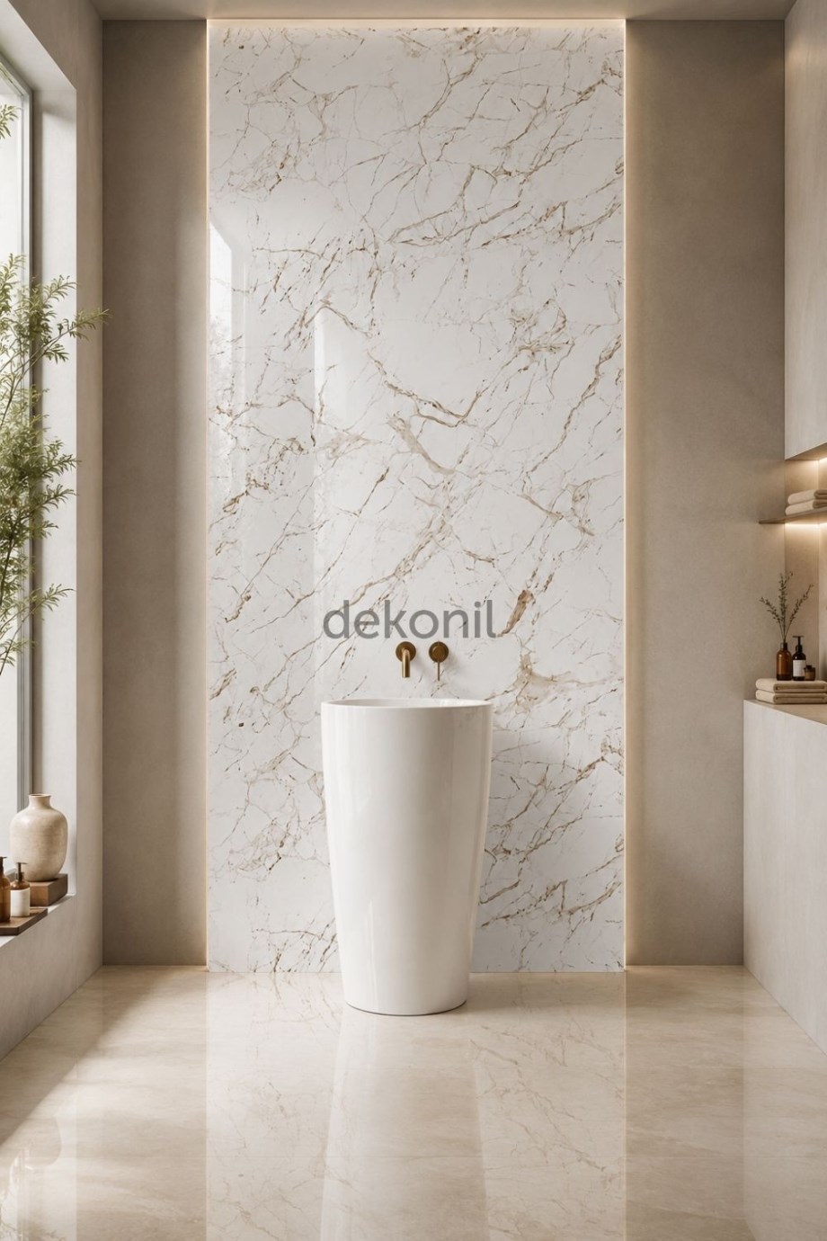 Calacatta Gold Mermer Desenli PVC Duvar Paneli 122x244 cm