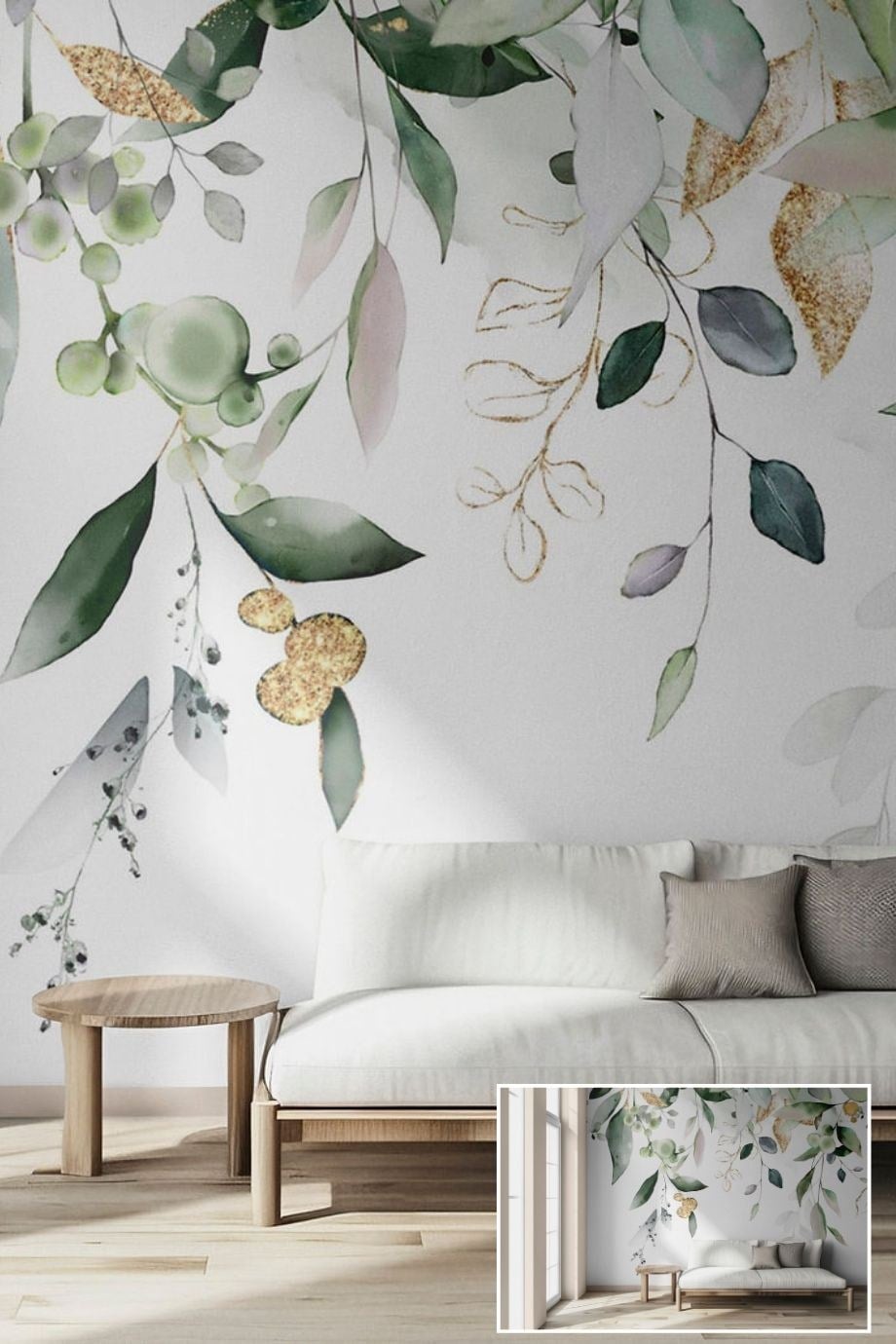 Floral Patterned Textile Based Personalized Print Wallpaper