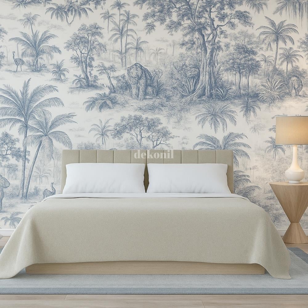 ورق جدران مطبوع مخصص بنقوش زهرية على أساس نسيجي