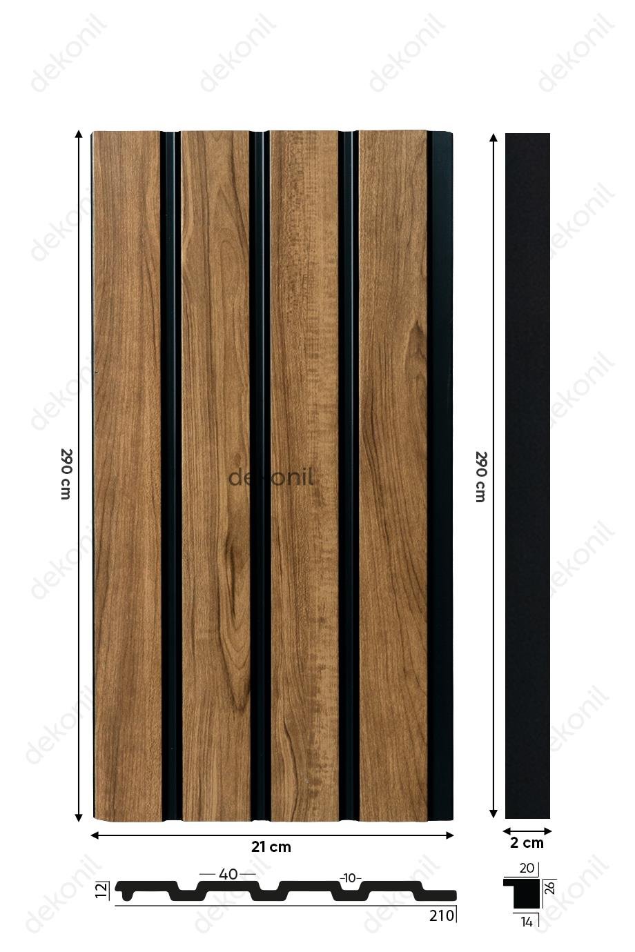 Dekonil Kara Çam Tavan ve Duvar Lambri 21cm