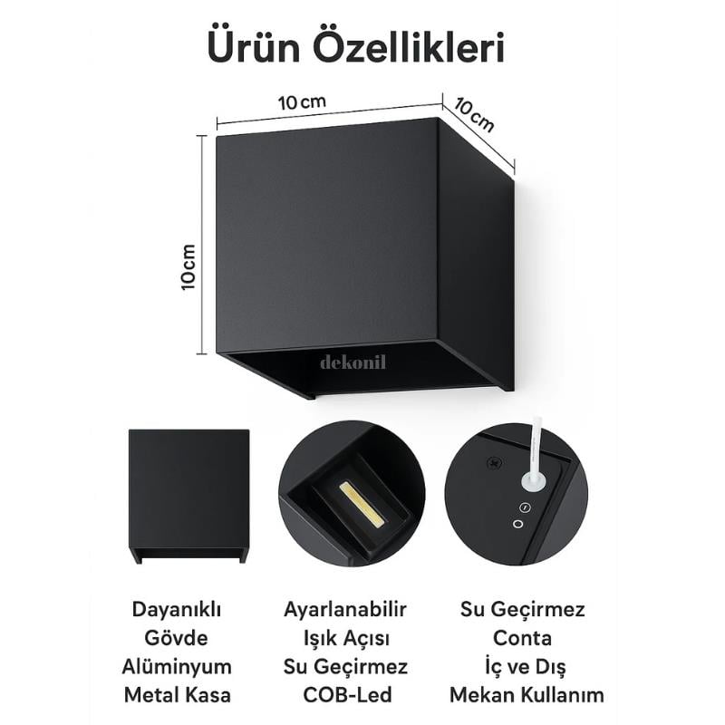 Dekonil Siyah Square Aplik 10*10cm