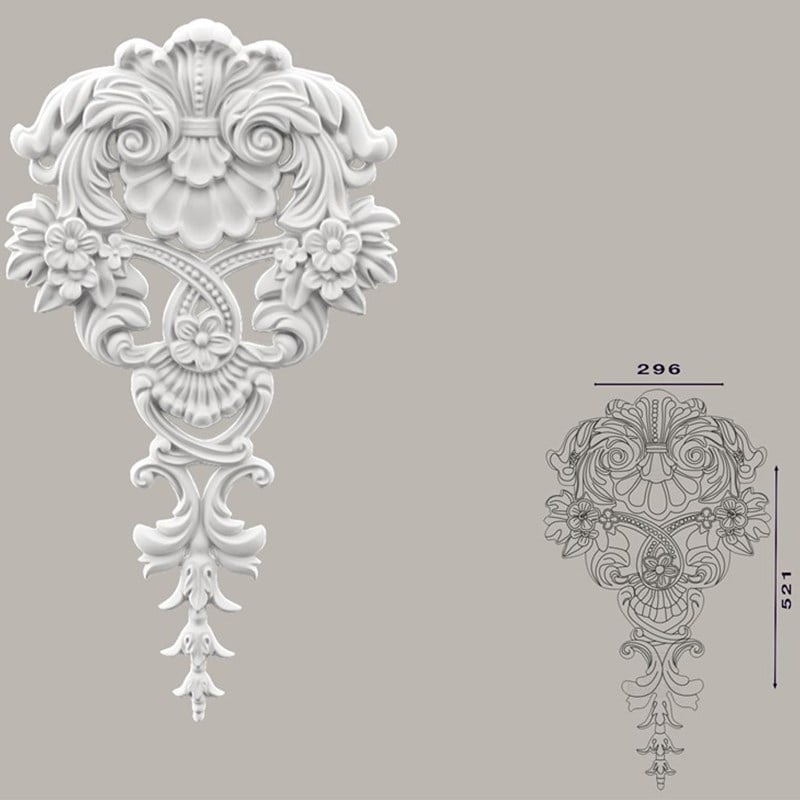 Dekoratif Poliüretan Boyanabilir Motif 52*30 cm