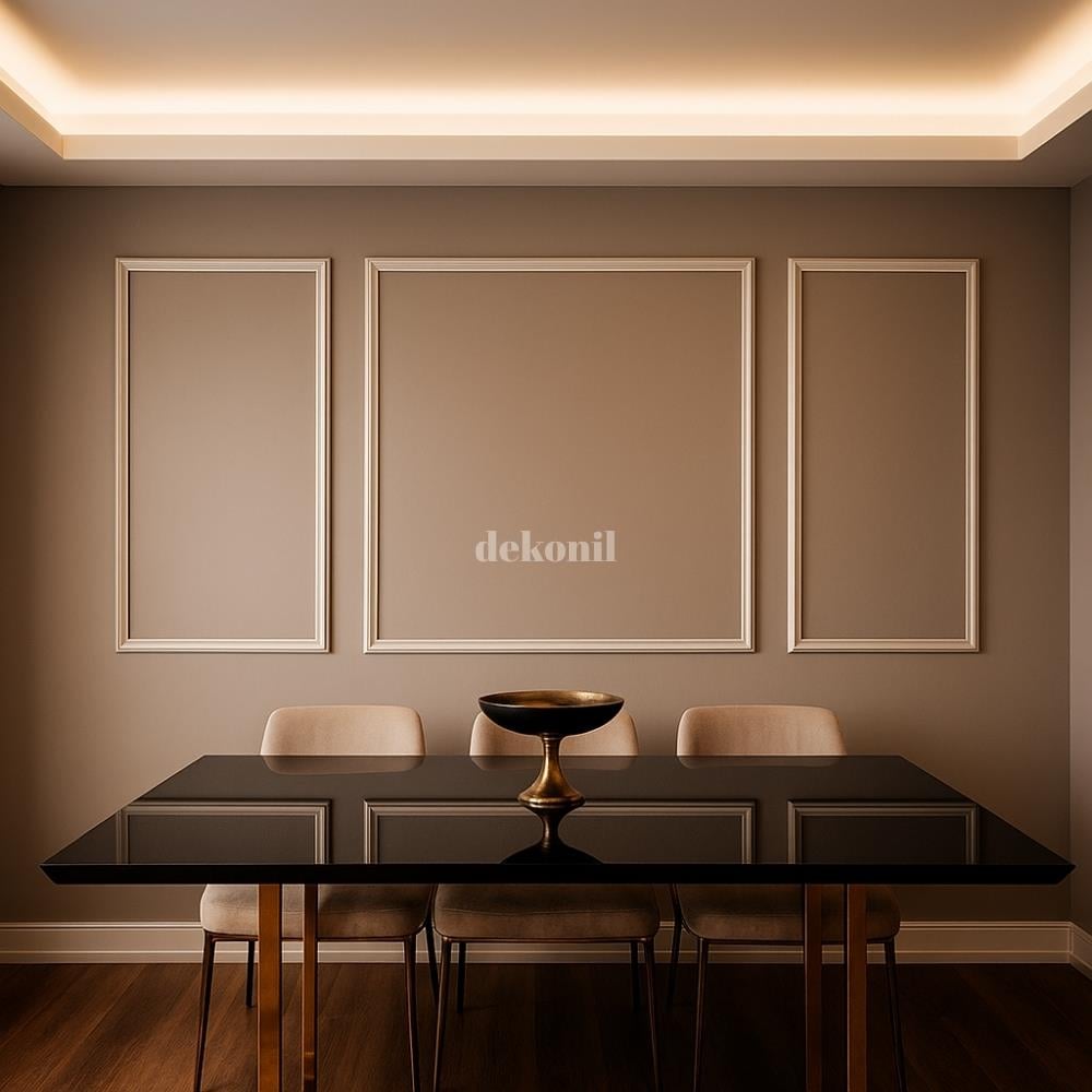 Destan 4 cm Boyanabilir Hazır Kesilmiş Duvar Çıtası Paketi 3'lü (Silikon Hediyeli) (120*70 cm)