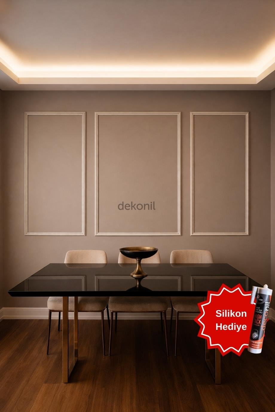 Destan 4cm Boyanabilir Hazır Kesilmiş Duvar Çıtası Paketi 3'lü (120cm*50cm)