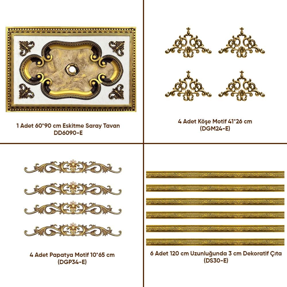 Dikdörtgen Saray Tavan Standart Paketi 60-90cm (3*2 m²)