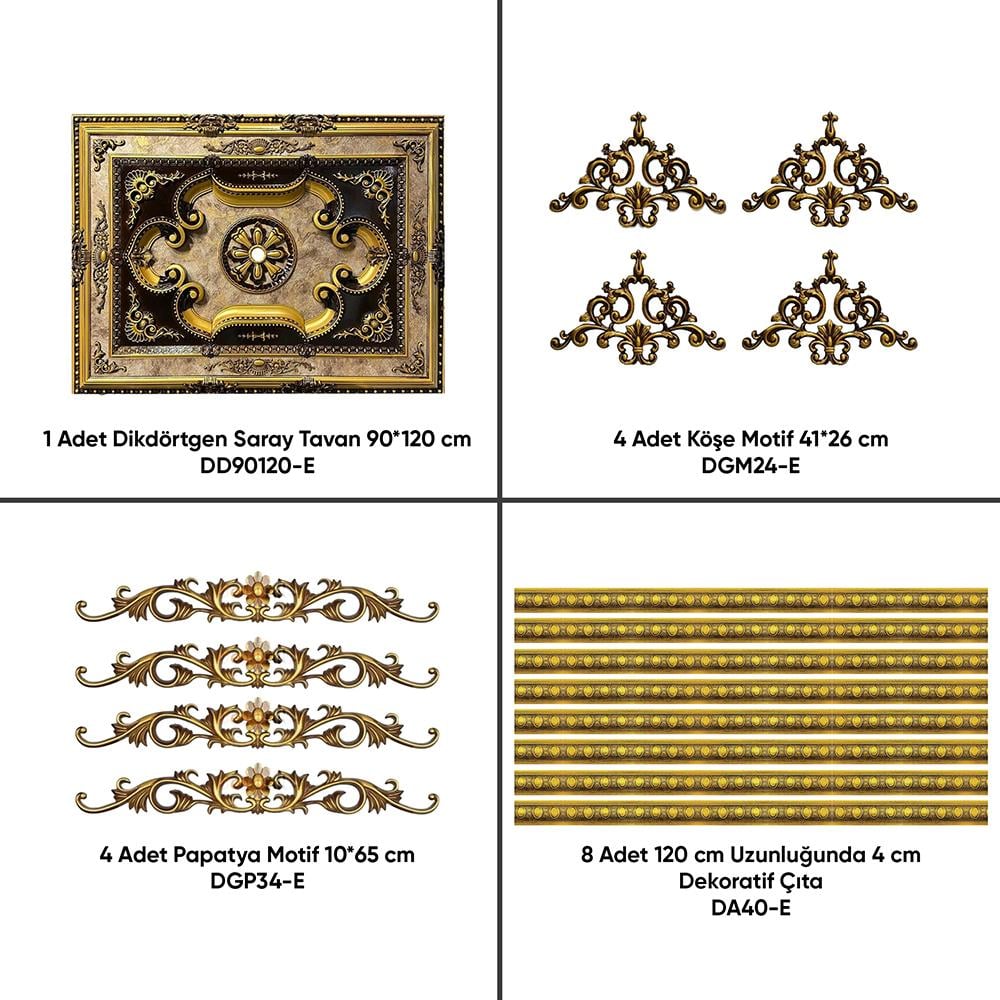 Dikdörtgen Saray Tavan Standart Paketi 90-120cm (4*3 m²)