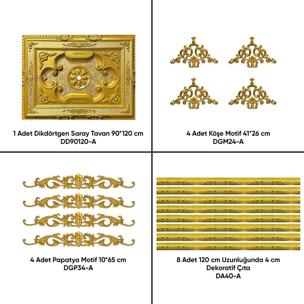 Dikdörtgen Saray Tavan Standart Paketi 90-120cm (4*3 m²)