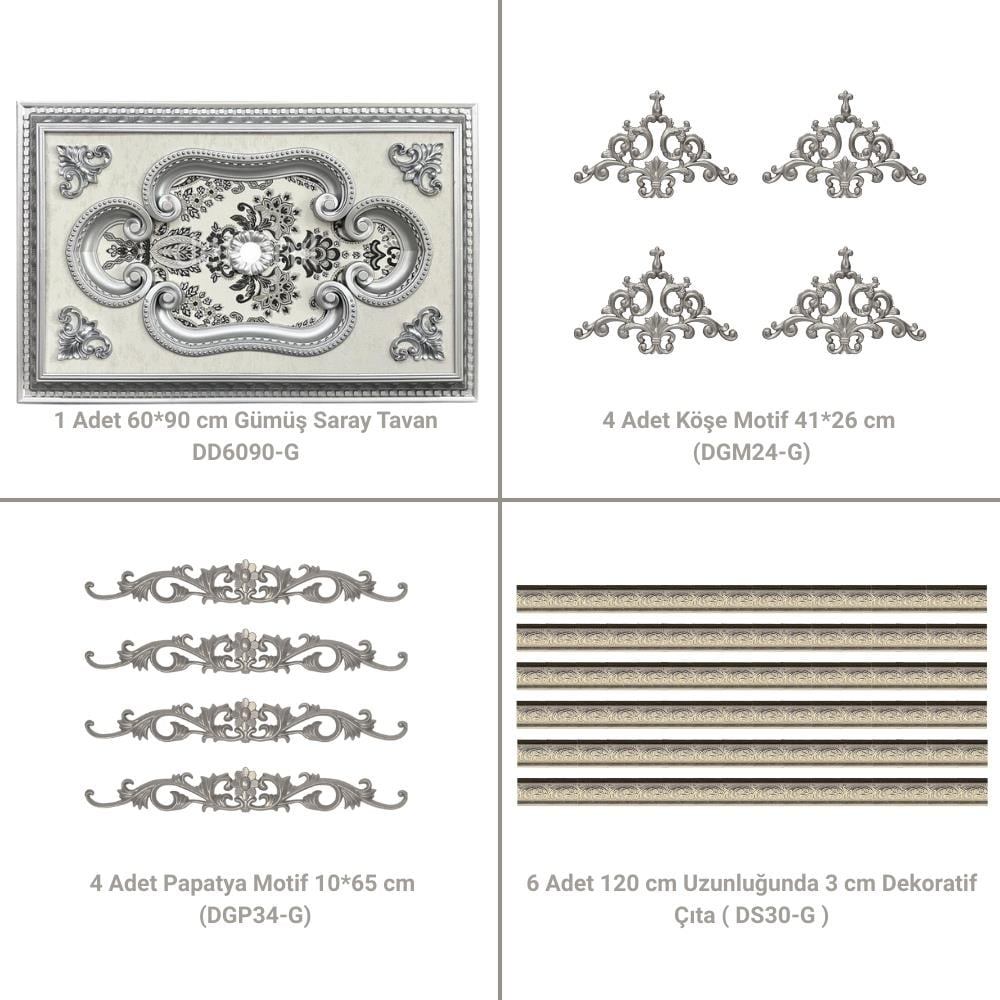 Dikdörtgen Saray Tavan Standart Paketi 60-90cm (3*2 m²)