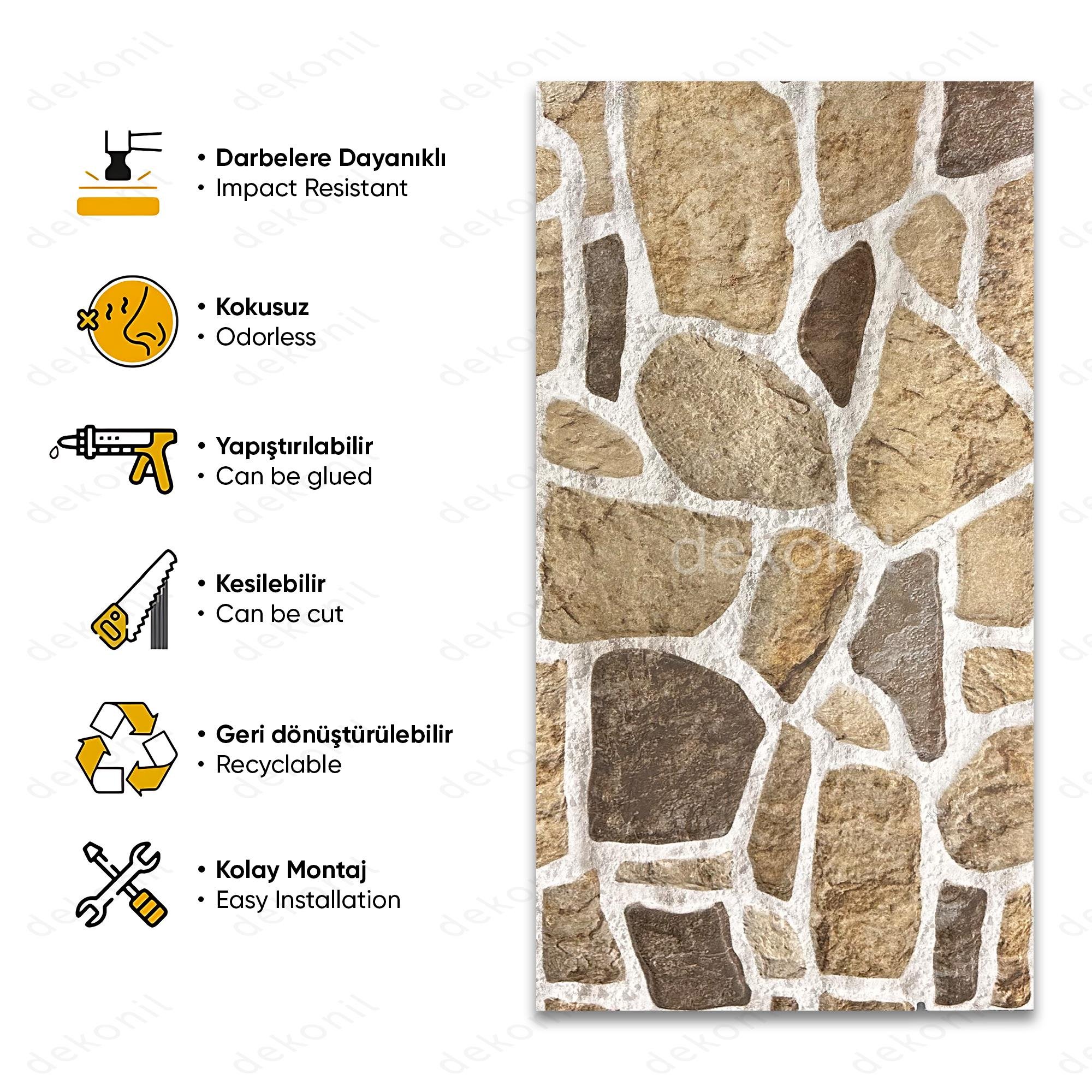Doğal Taş EPS Duvar Paneli 50*120 cm