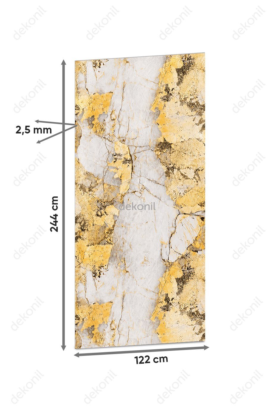 Dubai Mermer Desenli PVC Duvar Paneli 122x244 cm