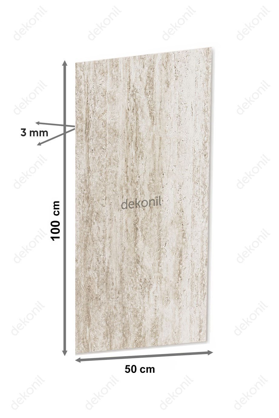 Fildişi Traverten Desenli Flex Stone İnce Esnek Doğal Taş Panel 50*100 cm
