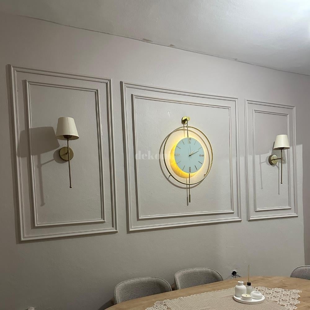 Gold Abajur Şapkalı Şarjlı Kablosuz LED Aplik