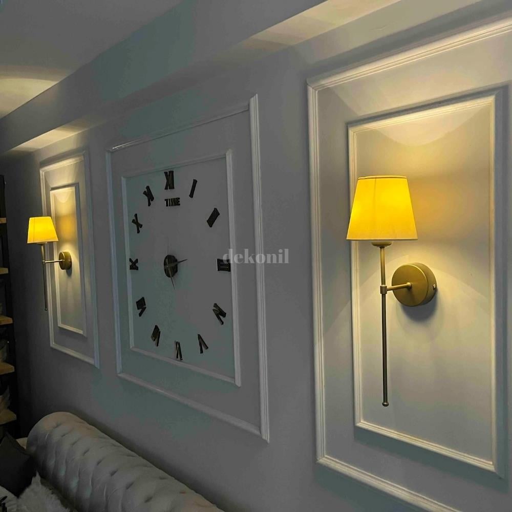 Gold Abajur Şapkalı Şarjlı Kablosuz LED Aplik