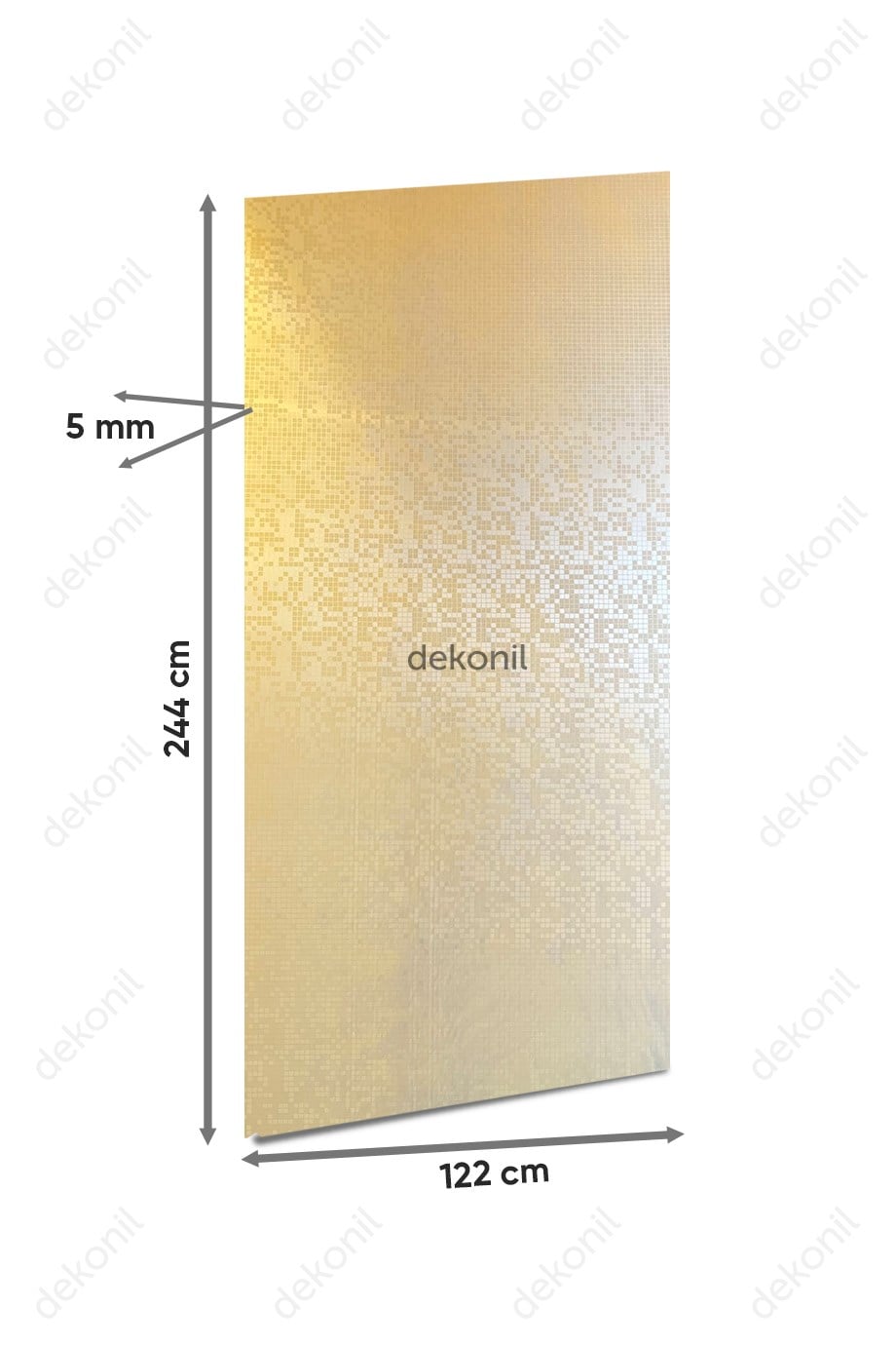 Gold Mozaik Desenli PVC Foam Board Duvar Paneli 122×244 cm