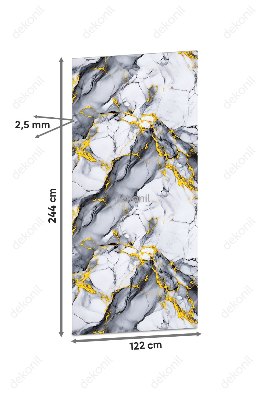 Gold Storm Mermer Desenli PVC Duvar Paneli 122x244 cm
