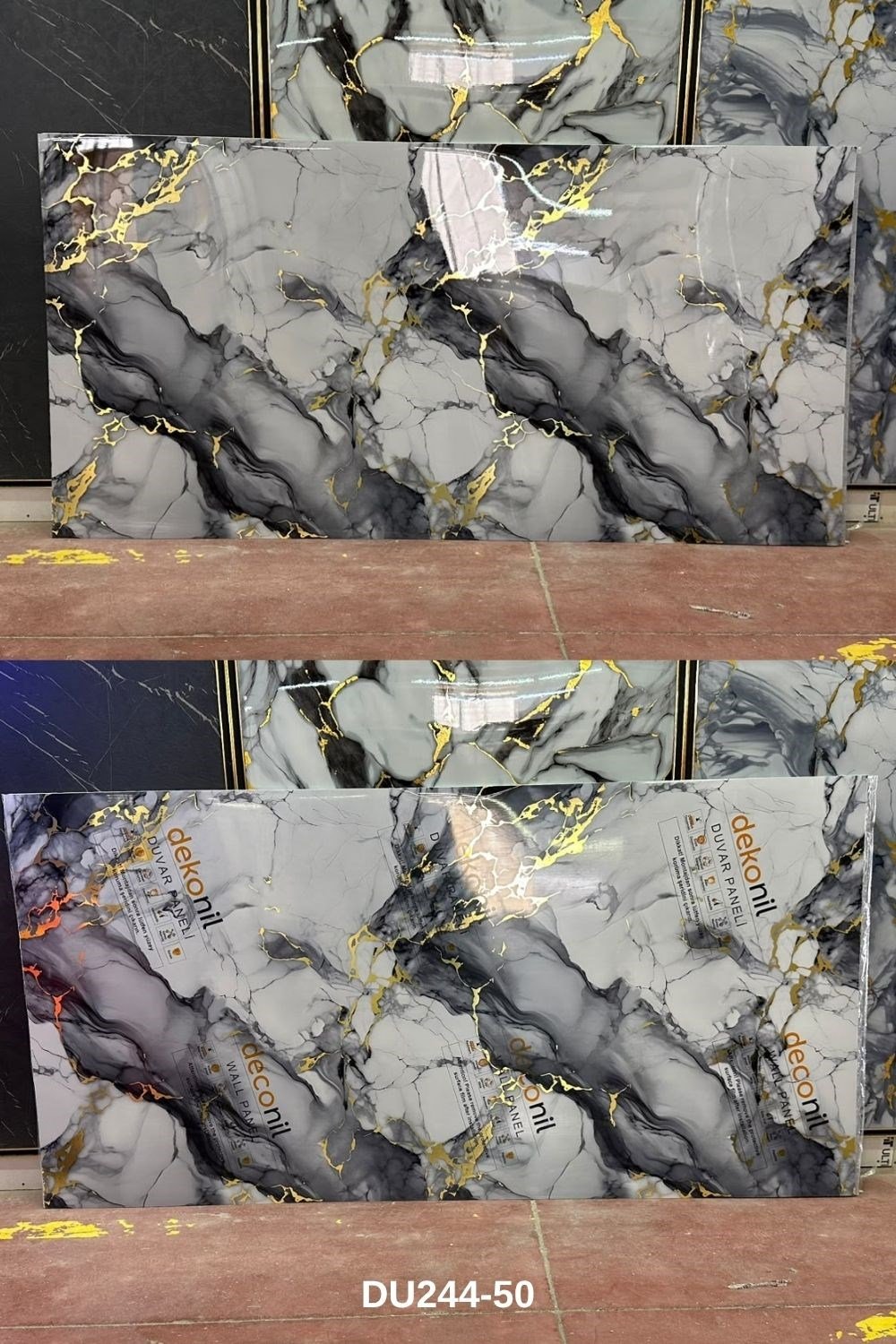 Gold Storm Mermer Desenli PVC Duvar Paneli 122x244 cm