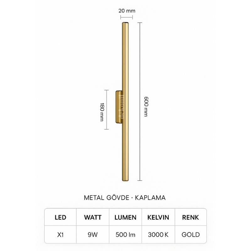 Gold Viola Şarjlı Kablosuz LED Aplik