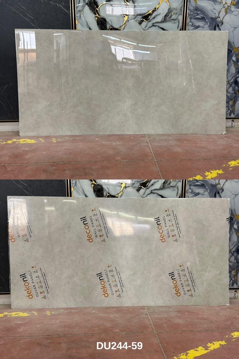 Grej Beton Desenli PVC Duvar Paneli 122x244 cm