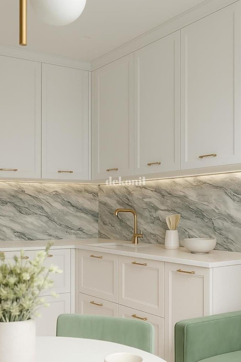 Grey White Marble Pattern PVC Wall Panel 122*244cm