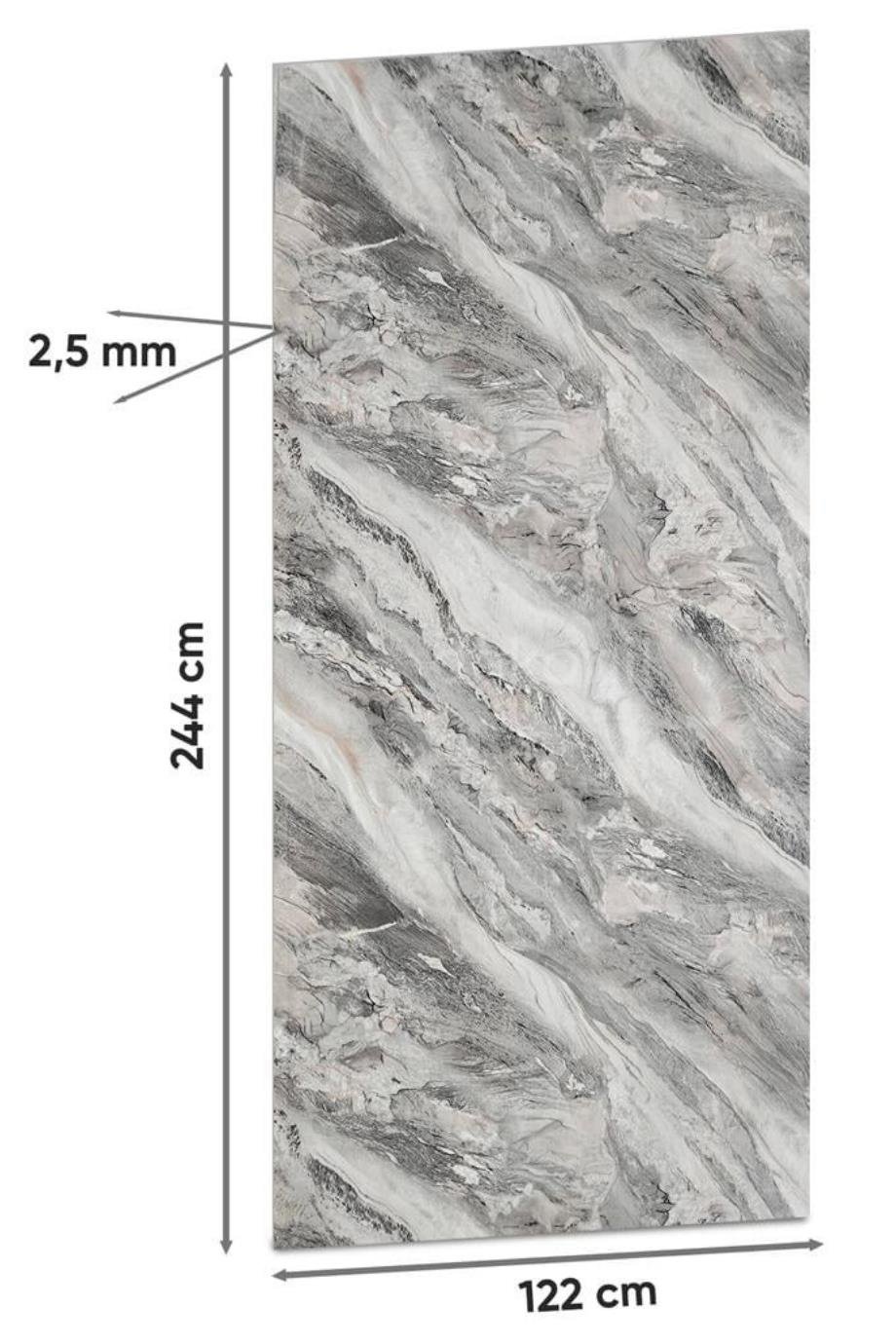 Grey White Marble Pattern PVC Wall Panel 122*244cm