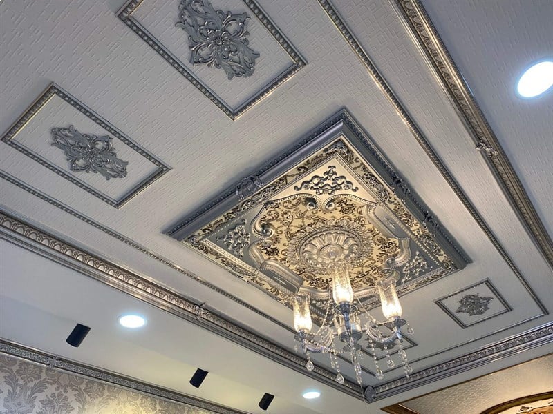 Gümüş Dikdörtgen Saray Tavan 90*120 cm | Dekonil