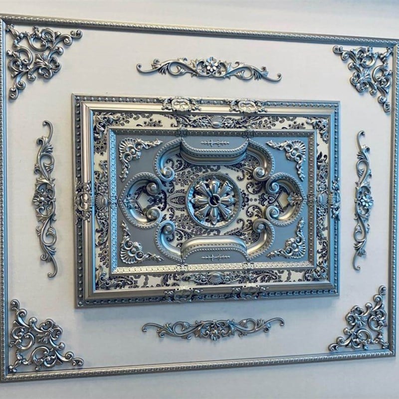 Gümüş Dikdörtgen Saray Tavan 90*120 cm