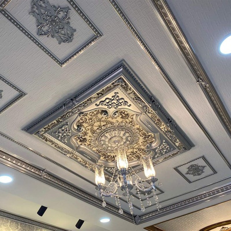 Gümüş Dikdörtgen Saray Tavan 90*120 cm