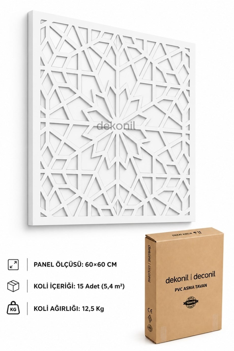 Güneş PVC Asma Tavan Kaplama Paneli 60*60 cm