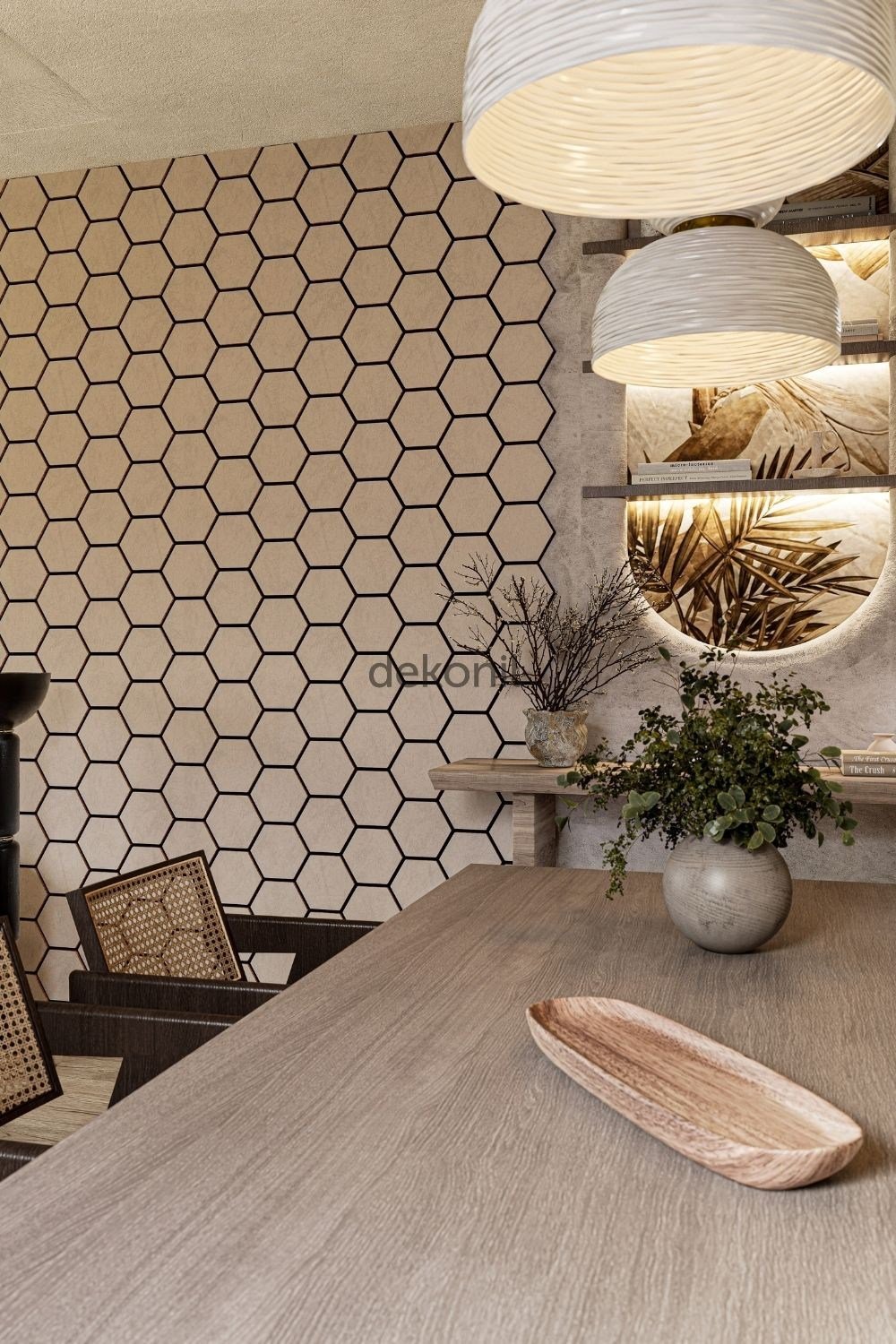 Hexagon Akustik Altıgen Anemon Duvar Paneli 89*57*1,6 cm