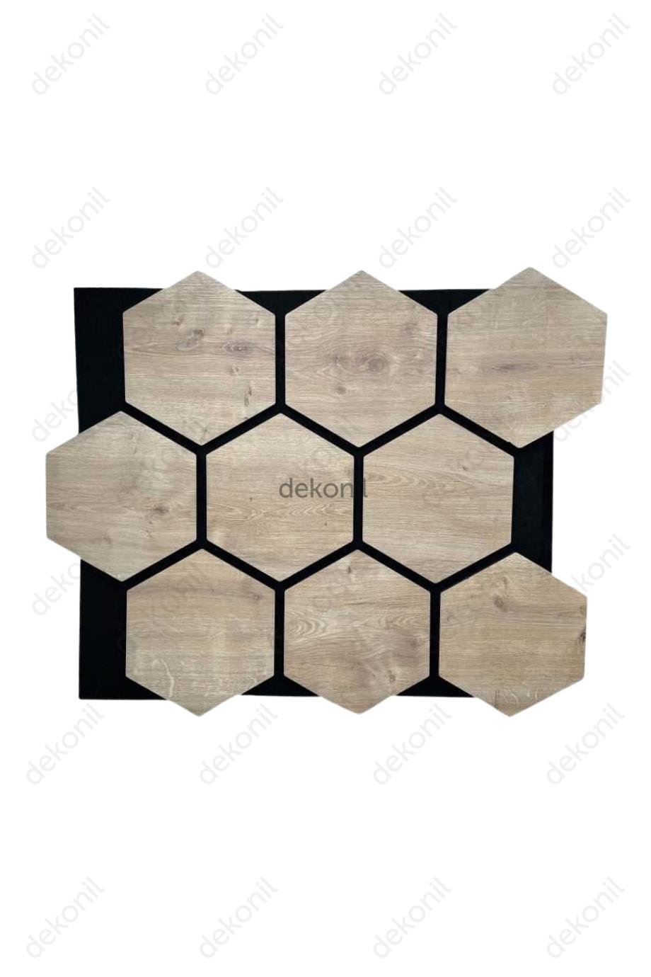Hexagon Akustik Altıgen Meşe Duvar Paneli
