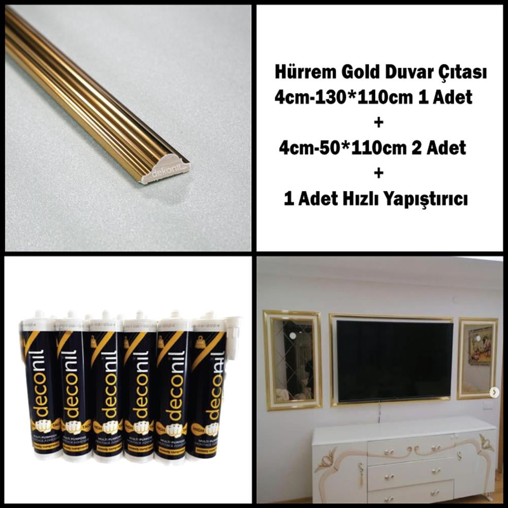 Hürrem Gold Duvar Çıtası Paketi 3'lü