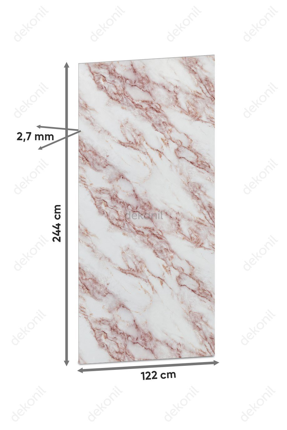 Iceberg Mermer Desenli PVC Duvar Paneli 122x244 cm
