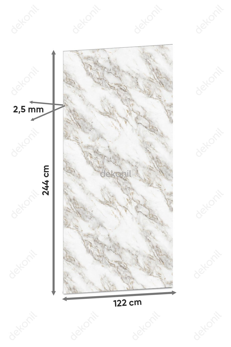 Iceberg Mermer Desenli PVC Duvar Paneli 122x244 cm