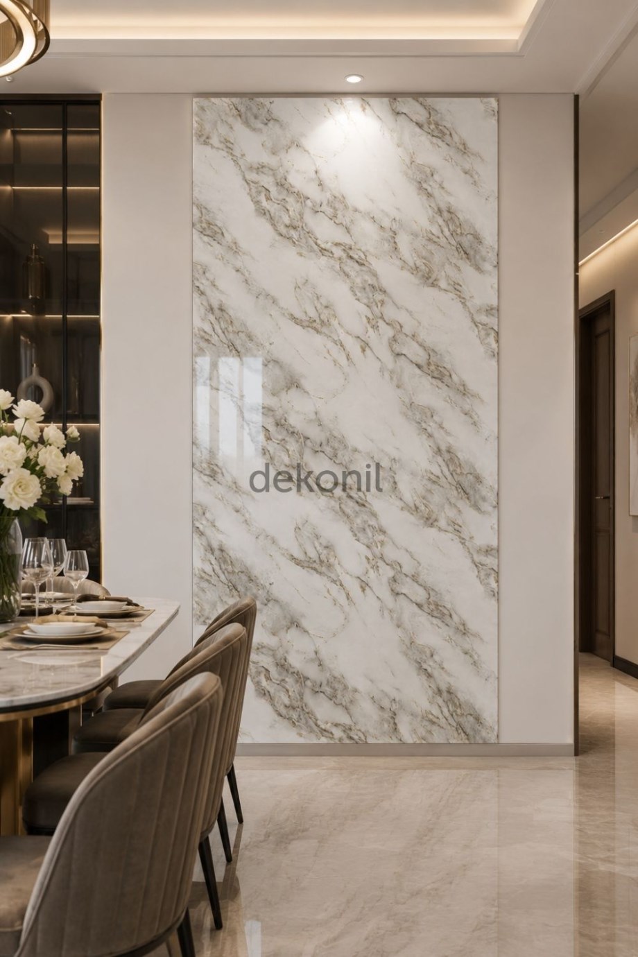 Iceberg Mermer Desenli PVC Duvar Paneli 122x244 cm