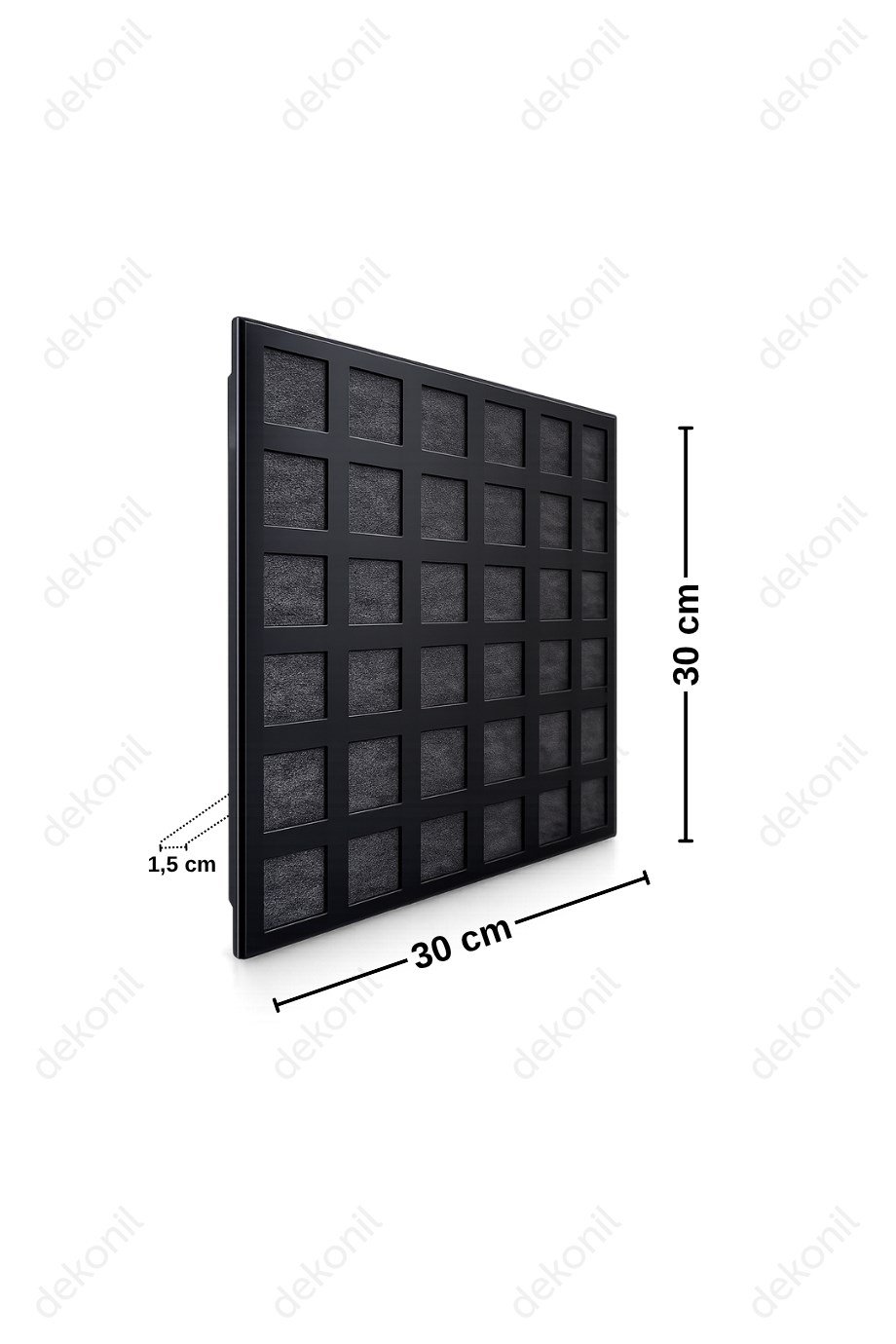 Kare Petek Siyah Clip-in (Klipin) PVC Asma Tavan Kaplama Paneli 30*30 cm