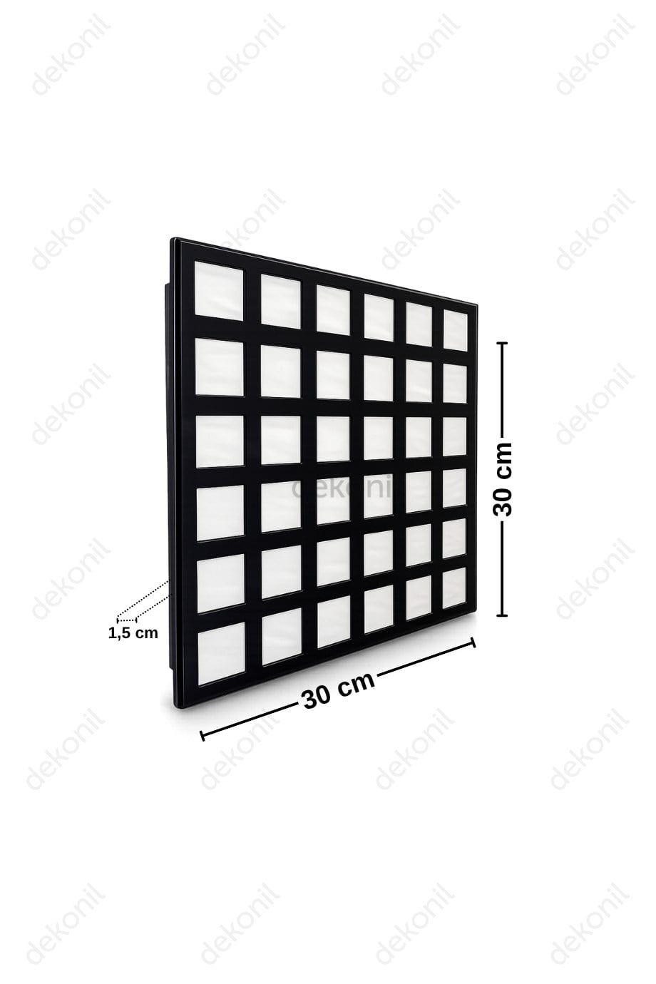 Kare Petek Siyah Clip-in (Klipin) PVC Asma Tavan Kaplama Paneli 30*30 cm