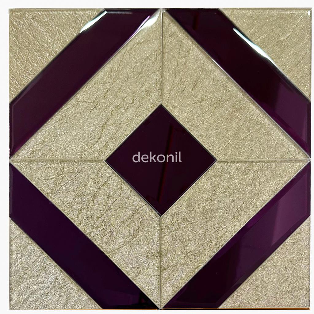 Kendinden Yapışkanlı Karo Ayna Mixture Bej Mor 30*30 cm